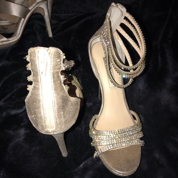 Gold sparkle platform heels - Picture 2 of 4